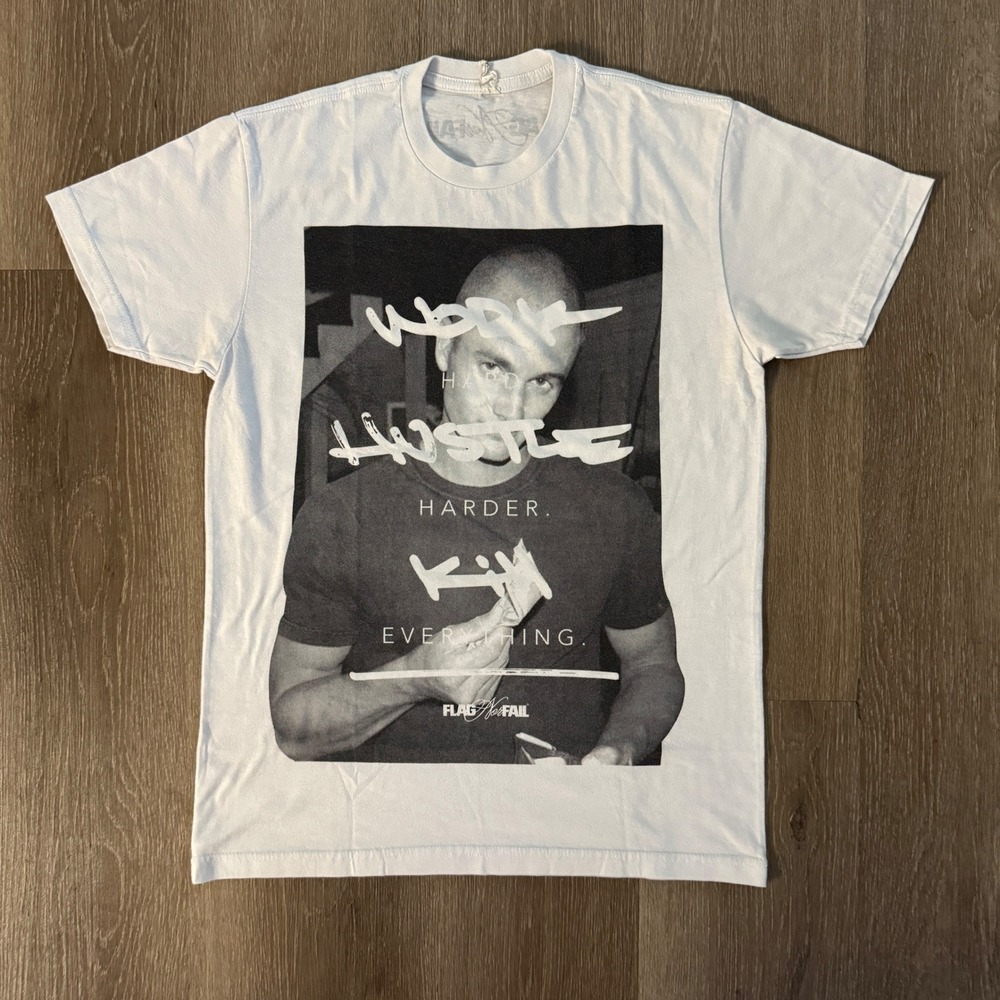 Flag Nor Fail T-Shirt Mens Small White Rob Bailey Work Hustle Kill Graphic Tee